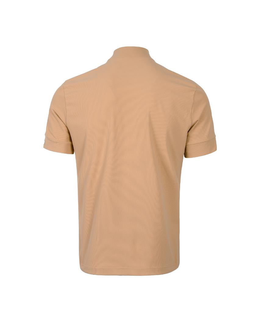 CREVE9 Mock Neck Logo Point Short Sleeve T-Shirt Bg
