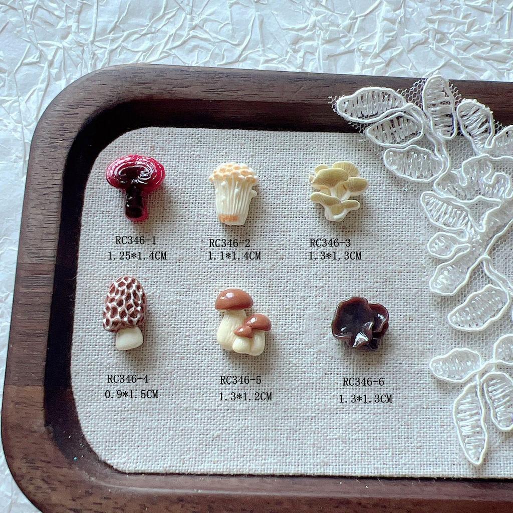 Mushroom-Shaped Cartoon Nail Resin Ornaments RC346