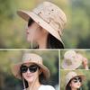1Pc Camping Fishing Sun Bucket Hat Solid Color Polyester Summer Cap Women UV Protection