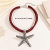 Punk Boho Colorful Metal Oil Drop Big Starfish Pendant Rope Chain Summer Necklace For Women Summer Jewelry Gift