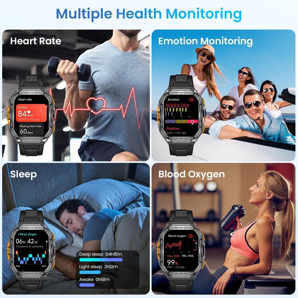 2026 New Built-in GPS Men Smart Watch Compass Altimeter Bluetooth Call 50M Waterproof 170+sports Modes Navigation Tracker AMOLED HD Smartwatch