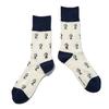 Sixtocks Snoopy Goods Snoopy Gift Socks Socks Made in Japan Line Pattern 02 x 72 Ivory x [CHICSTOCKS] <Official> Men's Women's (S, Navy)