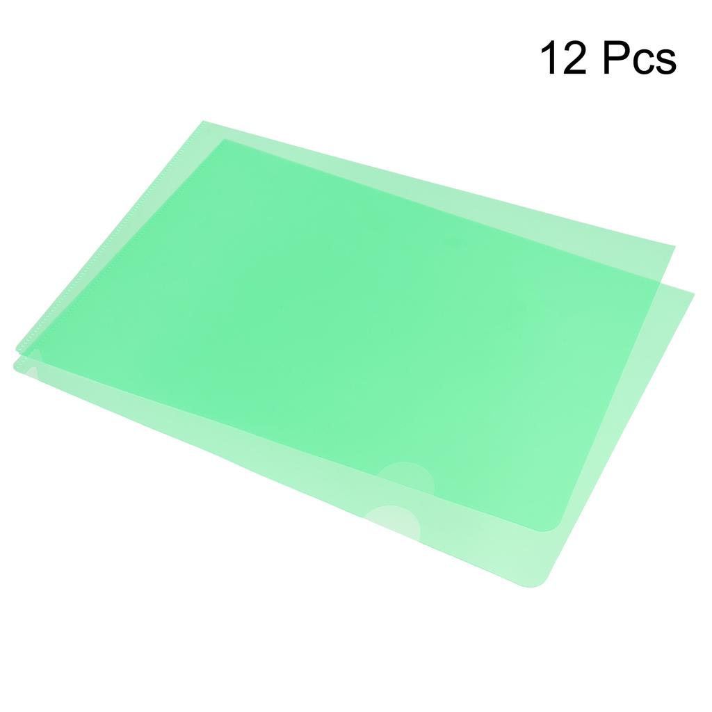 12/24Pcs L Type Folders A4 Plastic File Project Pockets File Folder Clear Paper Document Jacket Sleeve School Office Supplies