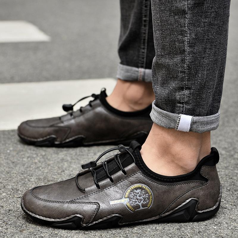 Men's Shoes Autumn New plus Size Casual Genuine Leather Slip-on Versatile Driving Board Shoes Men's Fashion Shoes