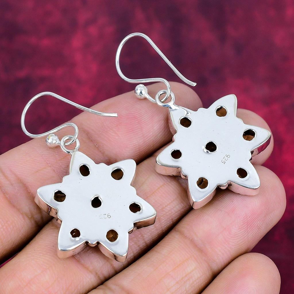 Citrin Ohrringe, 925 Sterling Silber Edelstein Schmuck, handgefertigte Ohrringe, für Thanksgiving