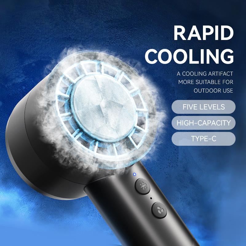 Silent High-speed Led Display High Wind Power USB Charging Fan Handheld Small Fan Refrigeration Air Conditioner Portable