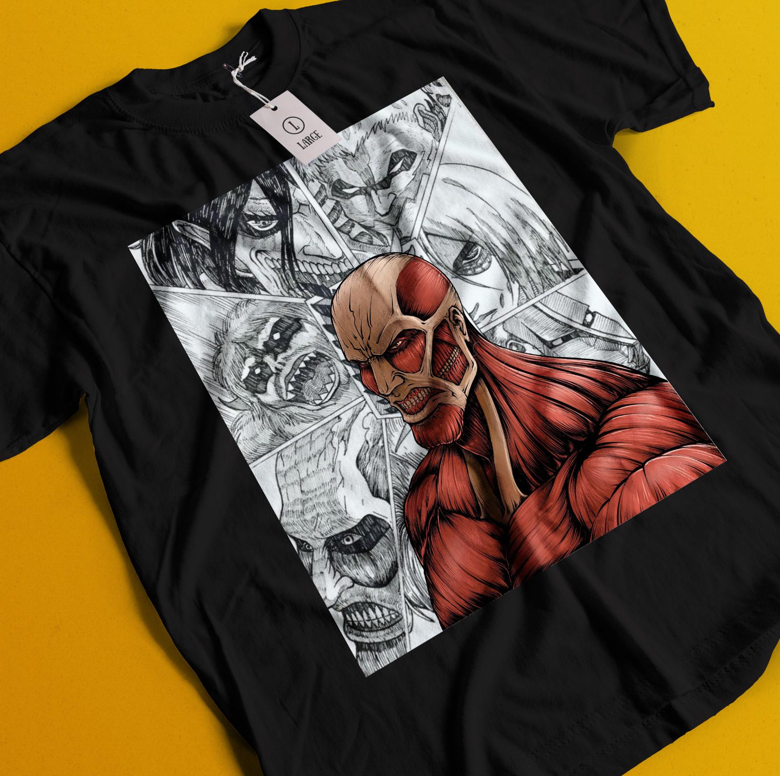 

Attack On Titan Shirt Eren Mikasa Tshirt Levi T-Shirt Mens Womens Tees Top AOT Colossal Armin Erwin 3XL