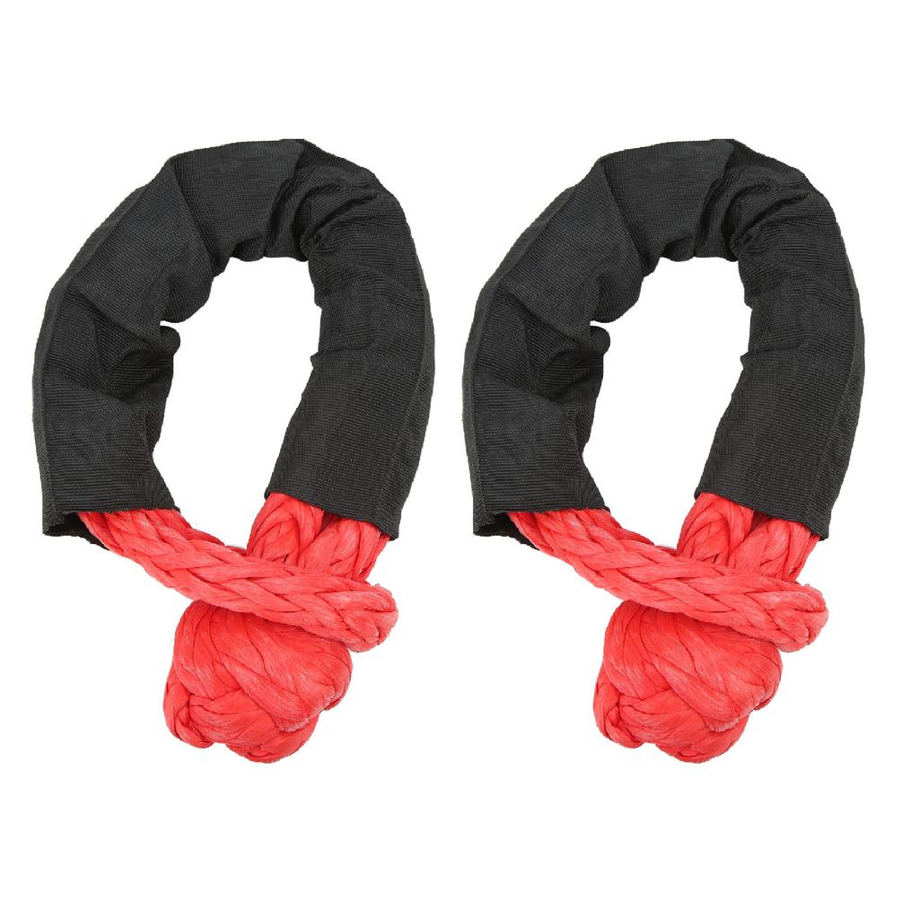 2Pcs Recovery Soft Shackle 35 Tons Breaking Strength Lightweight Rope Shackle for Truck Large SUVs Offroad Vehicle Red