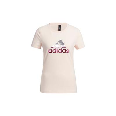 Camiseta Casual Esportiva Estampada com Foil Gola Redonda Manga Curta Feminina Tops Rosa GP0684