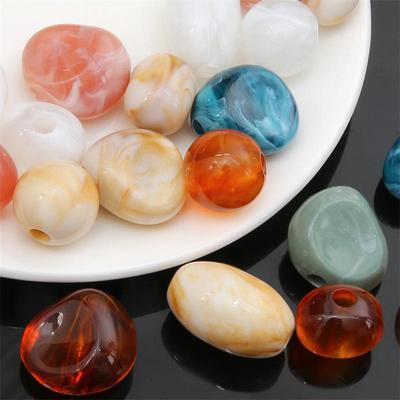 Two-Tone Acrylic Oval Bead for DIY Ancient Style Bracelets and Necklaces