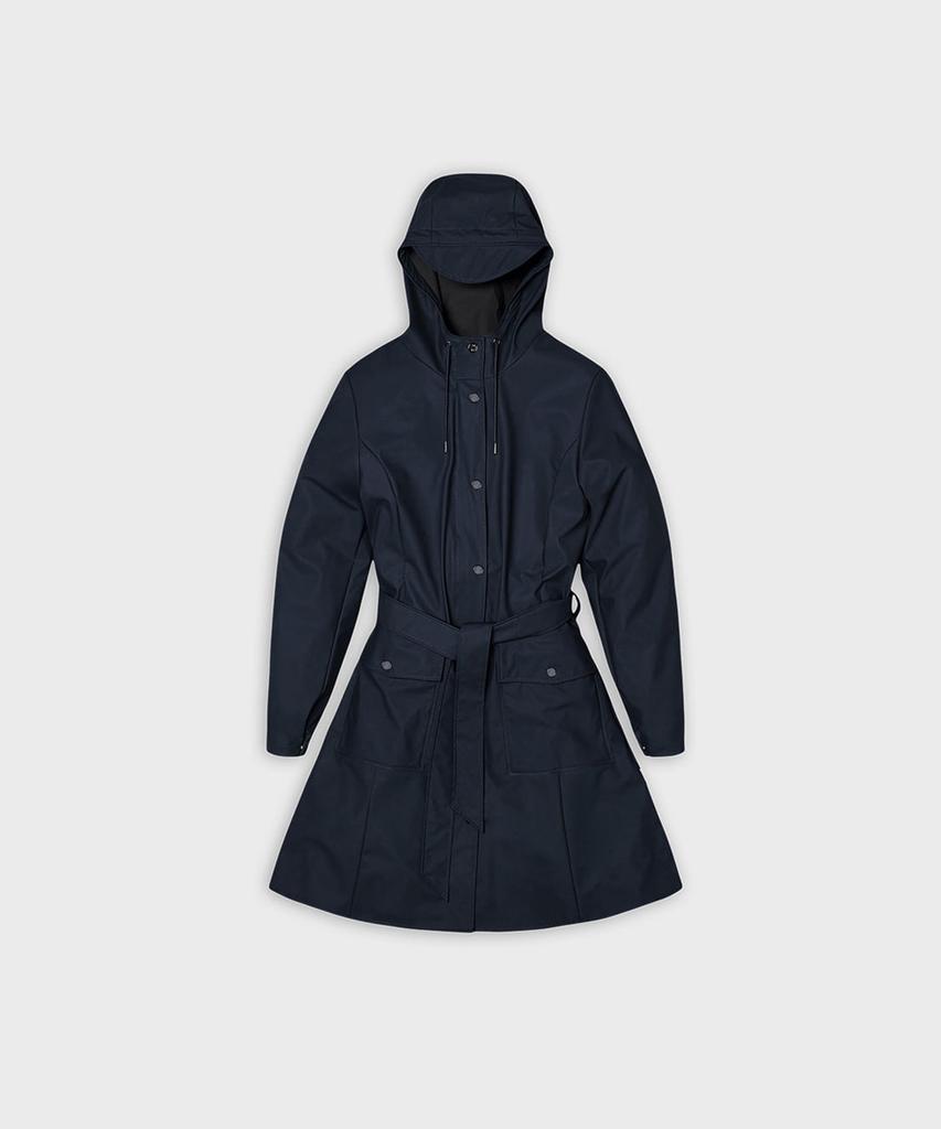 RAINS Curve Long Jacket - Navy