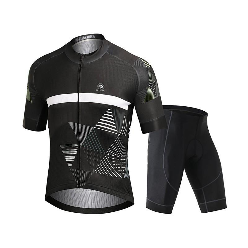 Mens Short Sleeve Cycling Jersey Shorts Set Mountain Bike Breathable Quick Dry