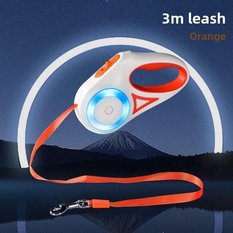 LED světelná automaticky zatahovací psí vodítko z ABS materiálu pro procházky a trénink