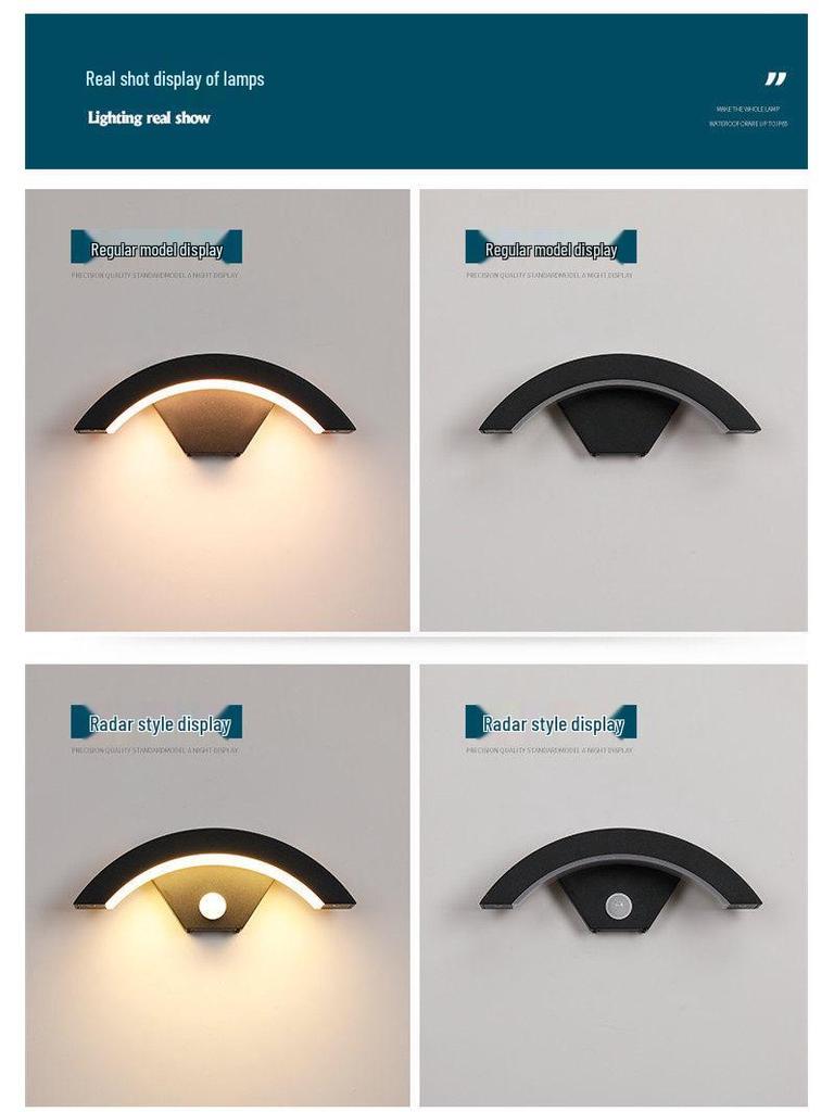 Waterproof Outdoor LED Wall Light for Courtyard, Balcony, Staircase, and Corridor - Super Bright with Induction Technology