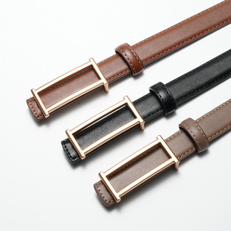 Belt, Jurgent Leather, Summer Simple and Versatile Korean Black Small Belt, Thin Fashionable Decoration with Dress Belt
