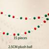 Christmas Party Furry Balls Flag Pendant with LED String Light DIY Handmade for Merry Christmas Holiday Decoration Xmas Pendant