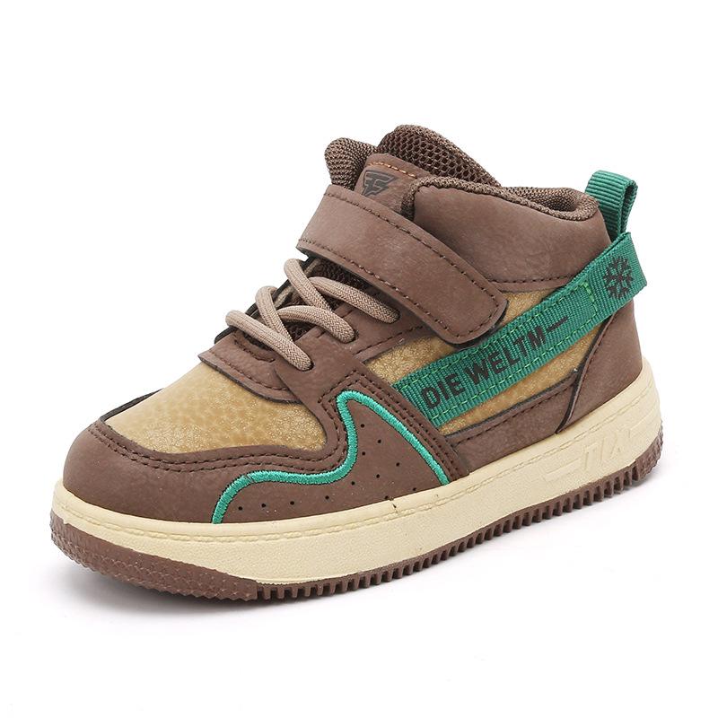 2025 Spring & Fall Kids' High-Top Sneakers: Soft Sole Casual Shoes for Boys & Girls