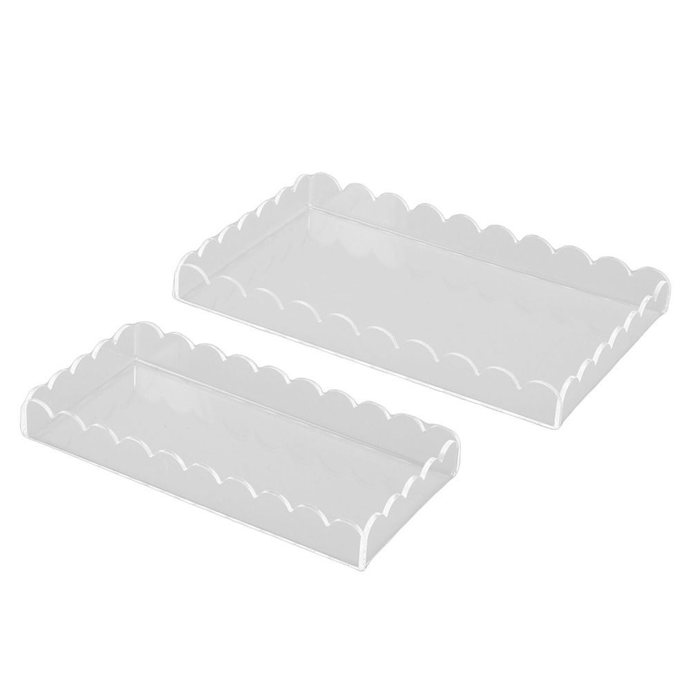 2 pcs Acrylic Countertop Tray Transparent Colorful Bathroom Vanity Tray Storage Tray  Bathroom Decor