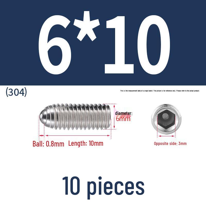 Stainless Steel Ball Plunger Set: M2.5-M16 Ball Screw Positioning Spring Plunger