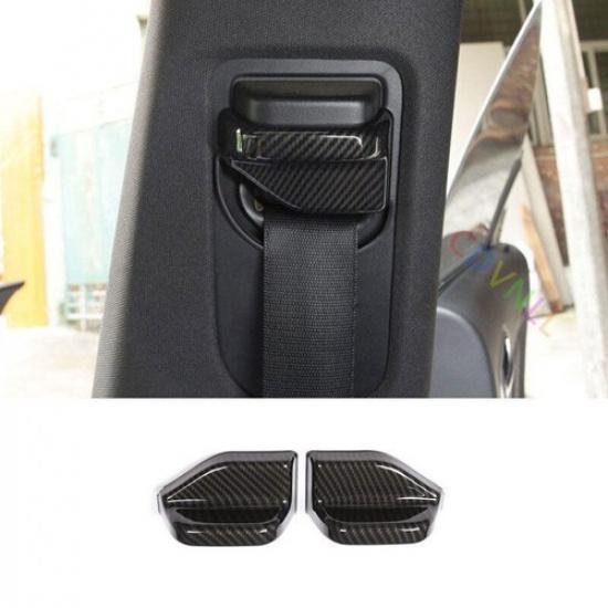 ABS Carbon Fiber Seat Belt Adjustment Cover Trim 2PCS For Benz GLA CLA 2013-2019