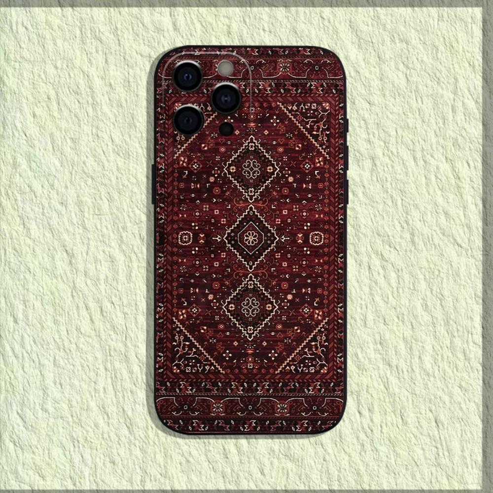 Persian Carpet Floral Phone Case For iPhone 17 16 15 14 13 12 11 Pro Max Mini SE 7 8 Plus 17E Air Shockproof Back Cover Fundas