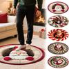 Christmas Rug - Dark Patterned Themed Decorative Rug, Family Party Gift
