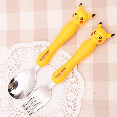 Lilpang Pokemon Pikachu Figure Noodle Spoon + Fork Set, Mixed Colors, 1 Set