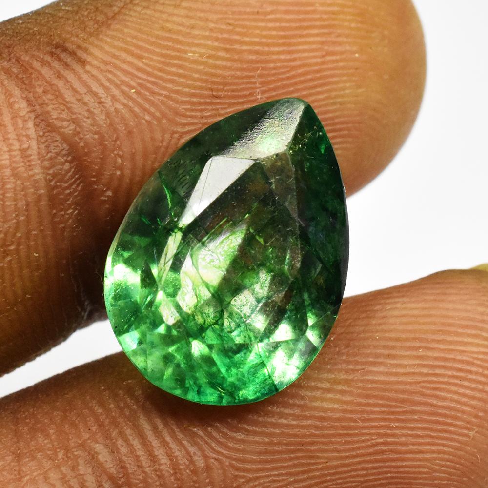 Natural Green Emerald 9.40 Ct Pear Cut Loose Gemstone From Colombia