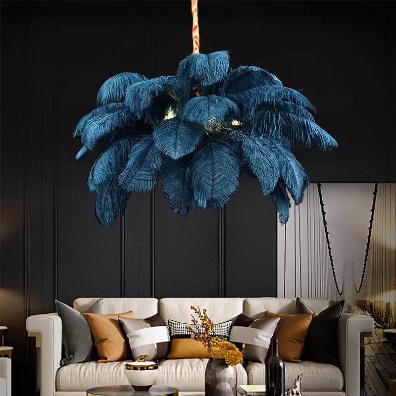Postmodern Creative Feather LED Chandelier for Hotel, Club, Living Room, Bedroom