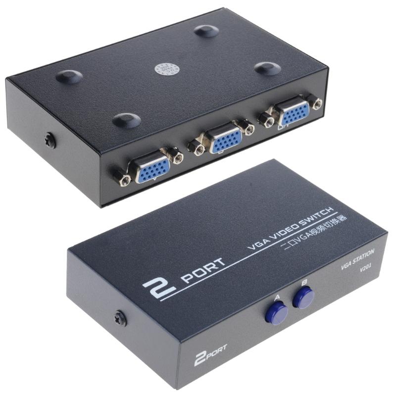 Multi-purpose VGA Video Switch Adapter Converter Box for PC Monitor Accessory 2 Ports Switcher Splitter for Home Device