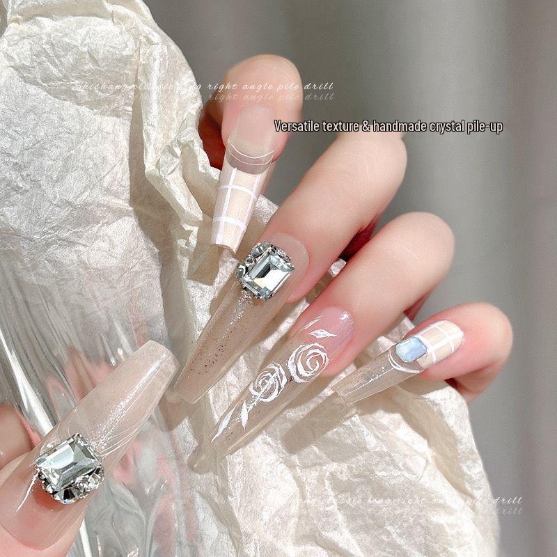 Luxury Crystal Diamond Nail Art: Rectangle & Square Shapes, Super Flash Finish, Versatile Manicure Accessory.