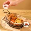 Retro Wrought Iron Snack Basket - French Fry & Fried Chicken Plate for Milk Tea Shops, KTV Bars
