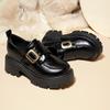 Fashion Muffin Thick-soled Round Head Wind Breathable One-pedal Women's Small Leather Shoes Single Shoes