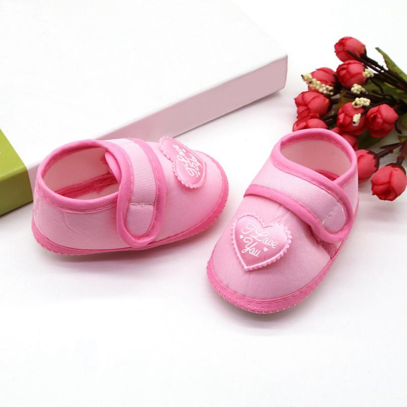 Newborn Soft Silk Cloth Shoes Baby Heart Pattern Casual Shoes Soft Sole Infant Toddler Shoes 0-18M
