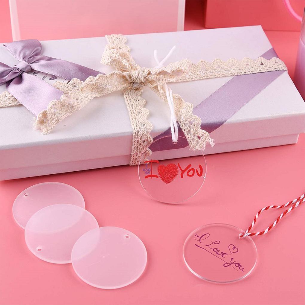 90pcs Keyring DIY Decoration Acrylic Key Disc Hand Craft Jump Leather Tassel Set Tassel Color Random