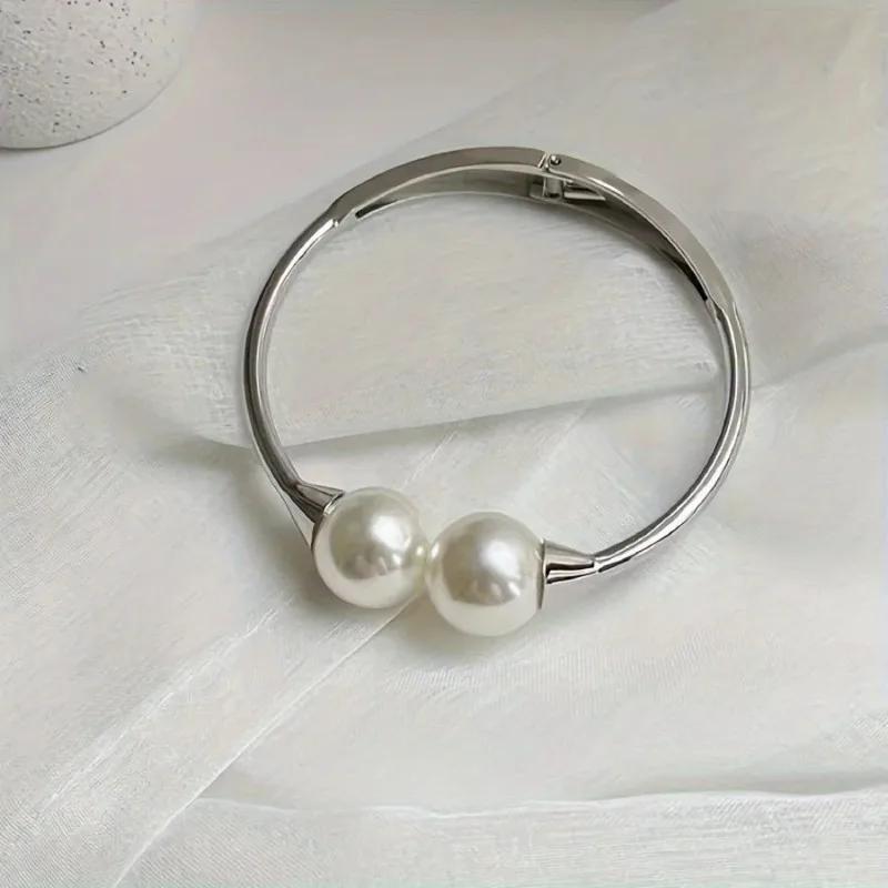 1PC Bohemian Contemporary Metallic Curtain Buckle with Faux Pearl - Durable and Stylish Home Decor Curtain Buckle Suitable