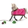 Figurine schleich - jument arabe avec couverture - pour concours hippique