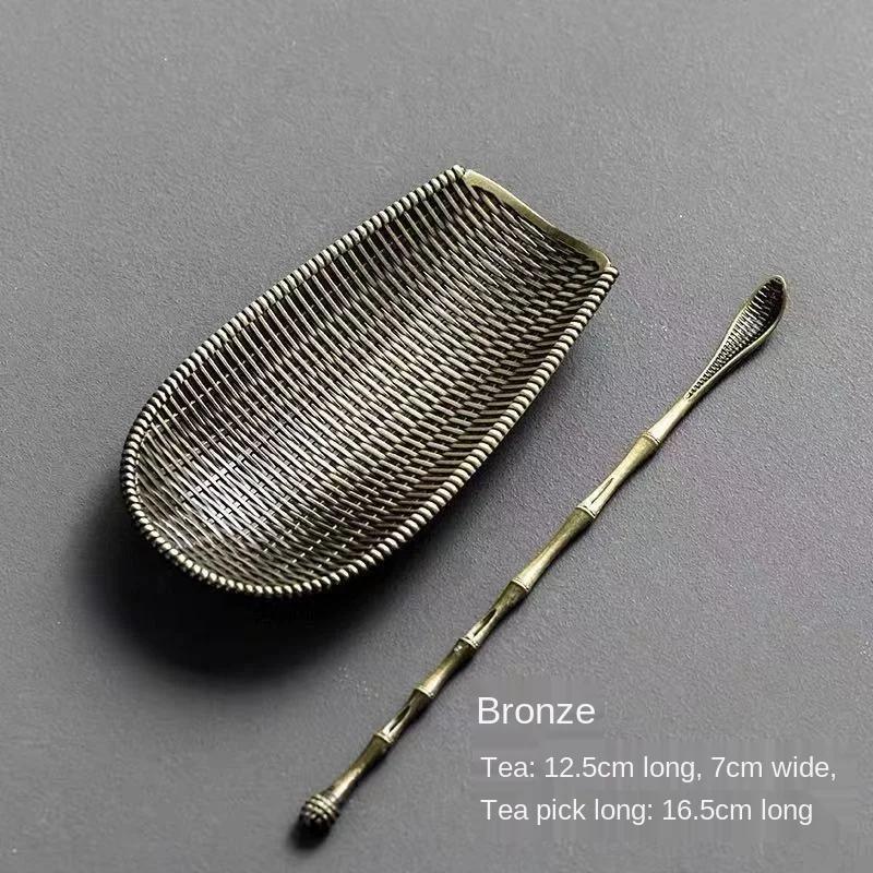 Alloy Weaving Chaze Tea Shovel Set Handmade Dustpan Shape Coffee Bean Taking Tools Traditional Kung Fu Tea-scoop Accessories