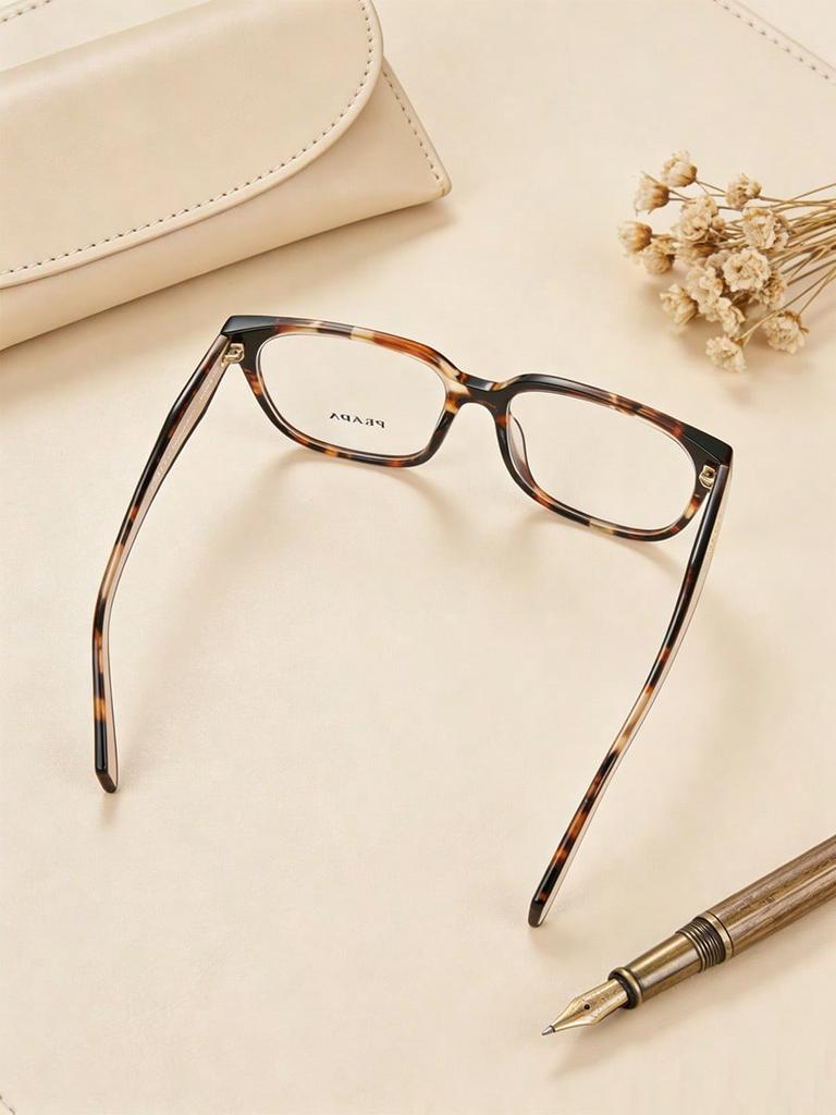 Prada VPR17Z Tortoise Square Eyeglasses, Luxury Designer Optical Frames