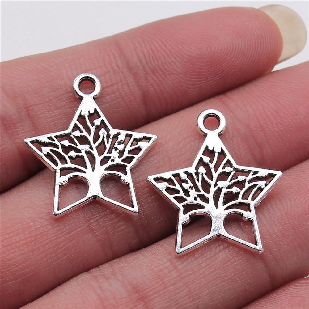 40pcs Star Charms Pendant Antique Silver Color Star Charm Pendants Jewelry Accessories DIY Tiny Tar Charms