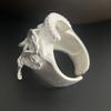 925 Sterling Silver Rings for Women Couple Minimalist Handmade Simple Big Skull Shape Ring Fine Jewelry Gift Prevent Allergy