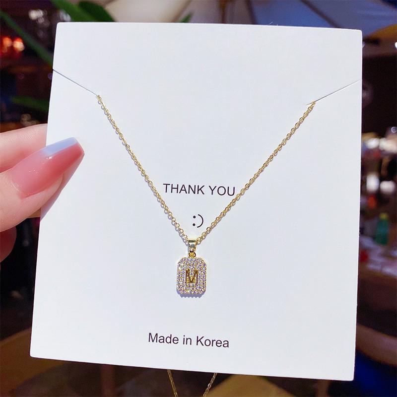 Elegant Zircon Titanium Steel Necklace: Women's Luxury Clavicle Chain with Fashion Pendant