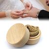 Jewelry Box Lightweight Wear-resistant Mini Round Solid Wood Ring Case for Female