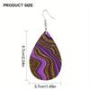 Abstract Purple Water Flow Pattern PU Leather Earrings  Lightweight Earrings Trendy Female Earrings Fashion Earring Jewelry for  Parties Gifts