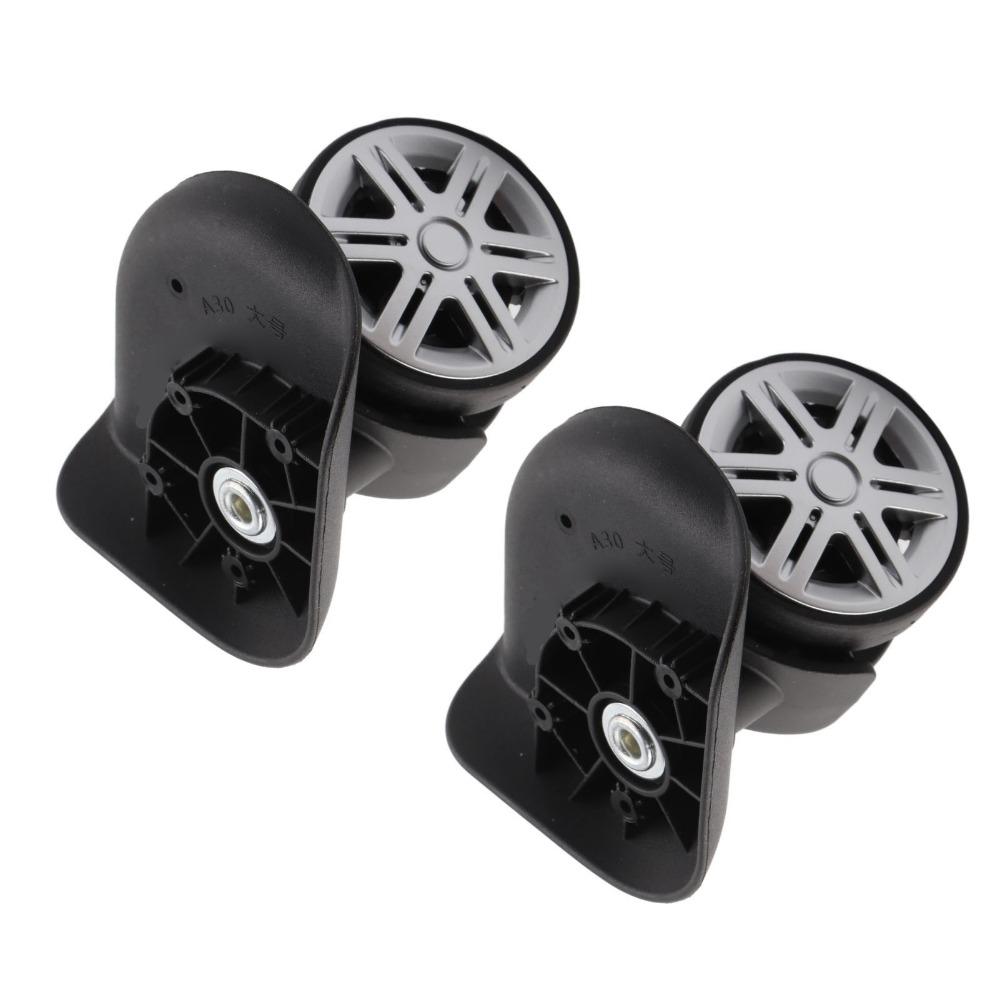 1 Pair Durable Mute Luggage Replacement Wheels PP PET Black Suitcase Caster Wheels Universal Wheel Replacement Luggage Repair