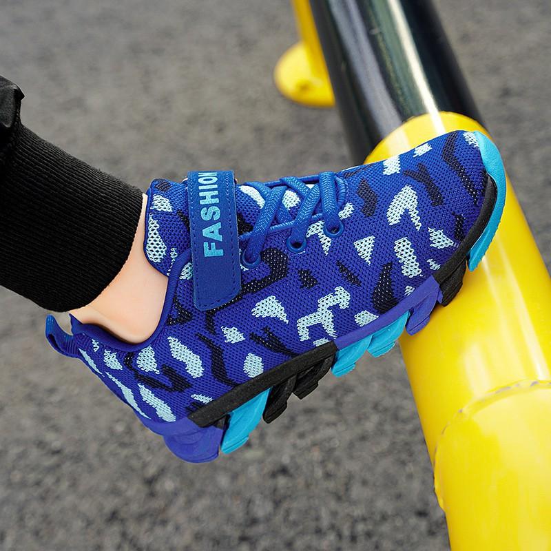 Kinder Camo Trainingsschuhe Outdoor Camps Alter 10-15 Atmungsaktive Mesh Sneaker Mit Klettverschluss
