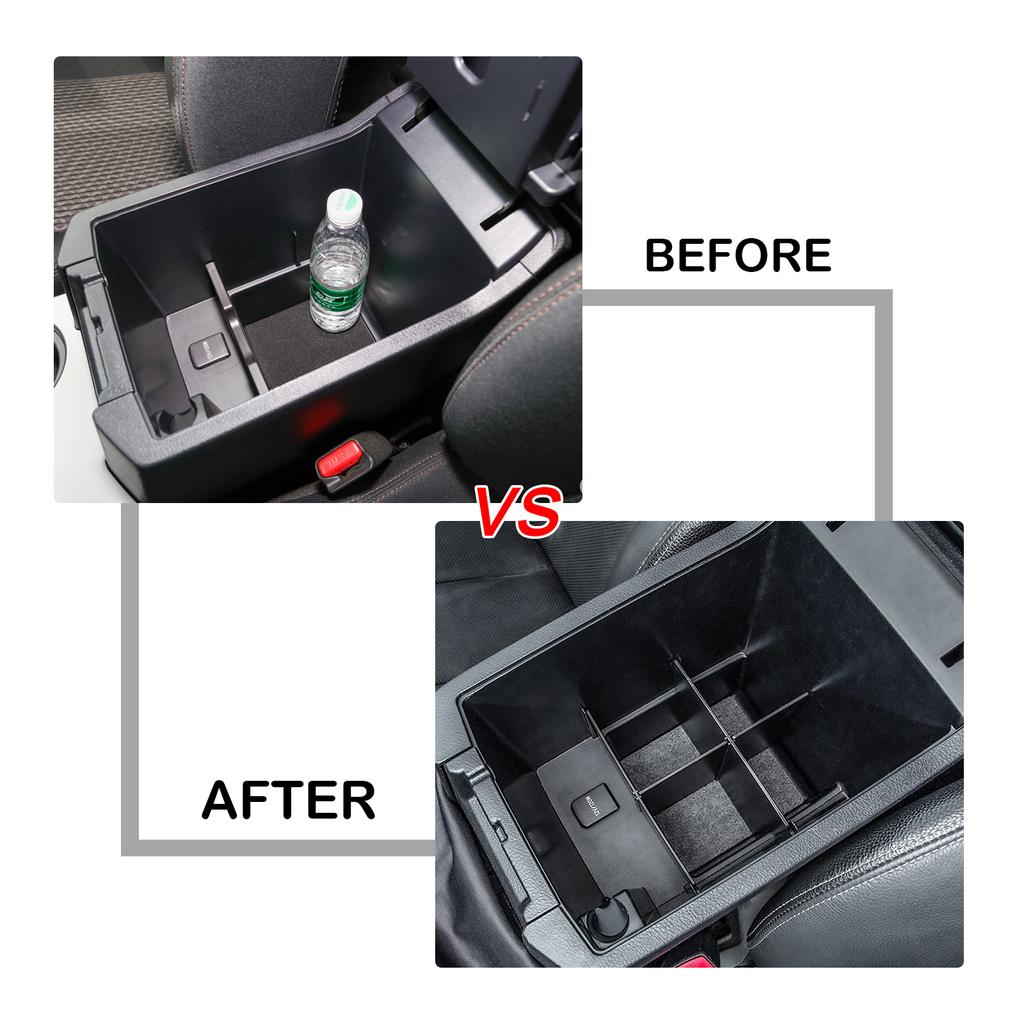 2PCS Center Console Organizer Set Compatible with 2010-2025 Toyota 4Runner Accessories Divider Armrest Tray Car ABS Storage Box