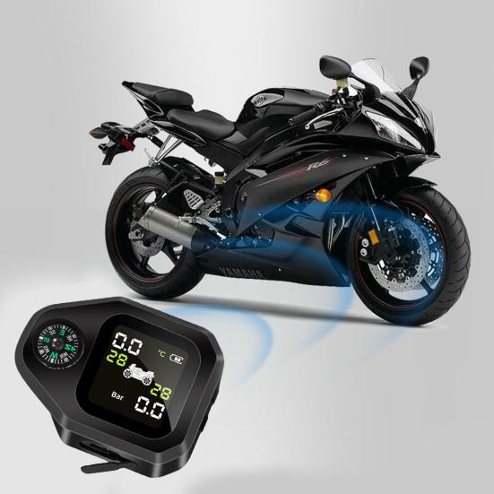 TPMS Compass High Precision Temperature Monitor Large Screen Motorcycle Tire Pressure Monitoring System