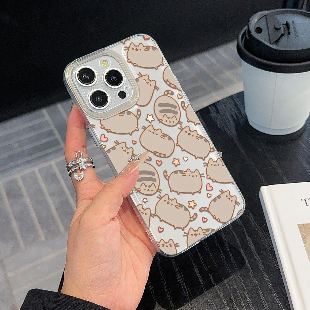 HOT Cartoon donuts P-Pusheens Cat Phone Case For Samsung Galaxy S26 S25 S24 S23 S22 S21 FE Note20 Note10 Edge Plus Ultra Lite 5G