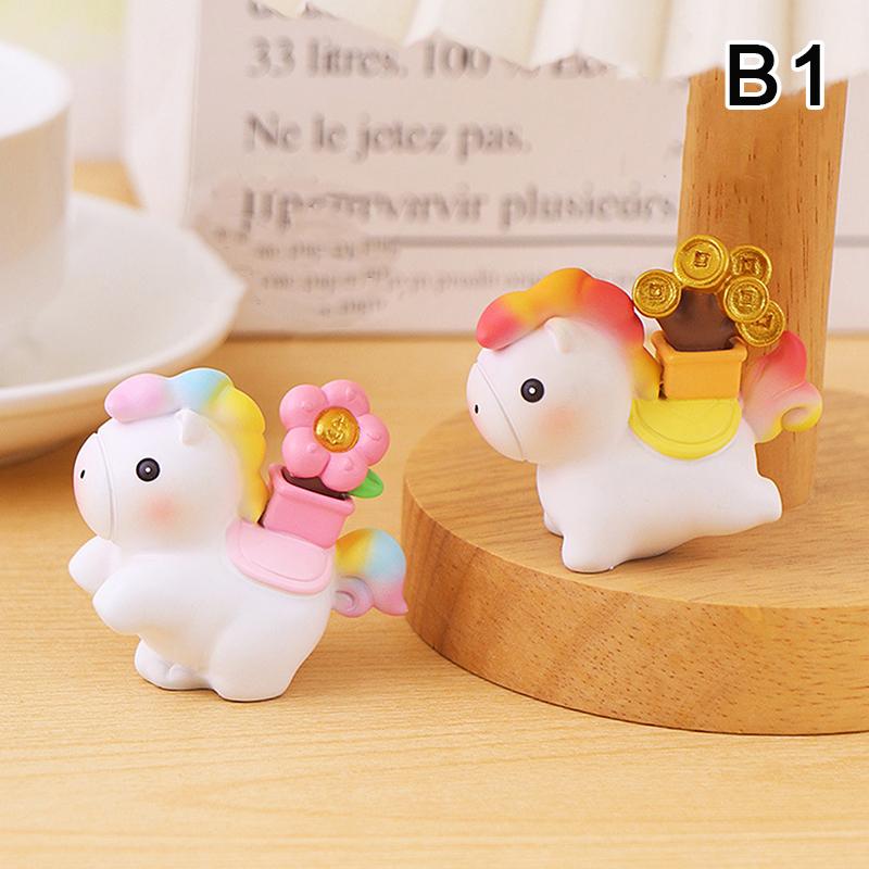 2026 Chinese Zodiac Horse Resin Ornament - Cute Desktop/Home New Year Mascot Gift